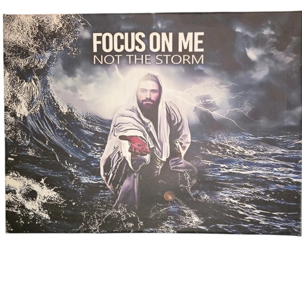 NEW Jesus "Focus On Me" Print On Canvas Ready To Hang